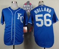 Kansas City Royals -56 Greg Holland Light Blue Alternate 2 Cool Base W 2015 World Series Patch Stitc