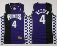 Sacramento Kings -4 Chris Webber Purple Black Throwback Stitched NBA Jersey