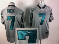 Nike Philadelphia Eagles #7 Michael Vick Elite Grey Shadow Men's Stitched NFL Autographed Jersey