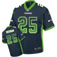 Nike Seattle Seahawks #25 Richard Sherman Steel Blue Team Color Men‘s Stitched NFL Elite Drift Fashi