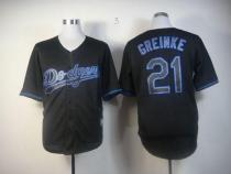 Los Angeles Dodgers -21 Zack Greinke Black Fashion Stitched MLB Jersey