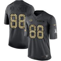 Green Bay Packers -88 Ty Montgomery Nike Anthracite 2016 Salute to Service Jersey