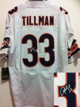 Nike Bears -33 Charles Tillman White Stitched NFL Elite Autographed Jersey