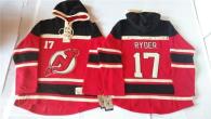 New Jersey Devils -17 Michael Ryder Red Sawyer Hooded Sweatshirt Stitched NHL Jersey