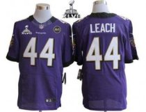 Nike Ravens -44 Vonta Leach Purple Team Color Super Bowl XLVII Stitched NFL Elite Jersey