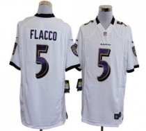 Nike Ravens -5 Joe Flacco White Stitched NFL Game Jersey