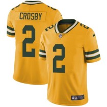 Nike Packers -2 Mason Crosby Yellow Stitched NFL Limited Rush Jersey
