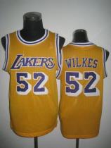 Los Angeles Lakers -52 Jamaal Wilkes Yellow Throwback Stitched NBA Jersey