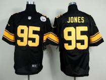 Nike Pittsburgh Steelers #95 Jarvis Jones Black Gold No Men's Stitched NFL Elite Jersey