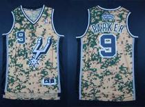 San Antonio Spurs -9 Tony Parker Camo Stitched NBA Jersey