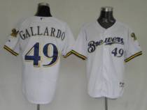 Milwaukee Brewers -49 Yovani Gallardo Stitched White MLB Jersey