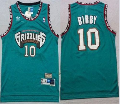 Memphis Grizzlies -10 Mike Bibby Green TThrowback Stitched NBA Jersey