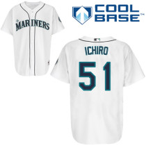 Seattle Mariners #51 Ichiro Suzuki White Cool Base Stitched MLB Jersey
