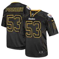 Nike Pittsburgh Steelers #53 Maurkice Pouncey Lights Out Black Men's Stitched NFL Elite Jersey