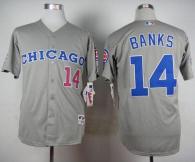 Chicago Cubs -14 Ernie Banks Grey 1990 Turn Back The Clock Stitched MLB Jersey