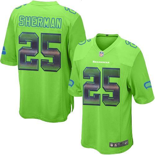 Nike Seahawks -25 Richard Sherman Green Alternate Stitched NFL Limited Strobe Jersey