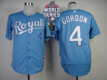Kansas City Royals -4 Alex Gordon Light Blue Cool Base W 2015 World Series Patch Stitched MLB Jersey