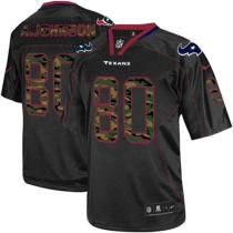 Nike Houston Texans -80 Andre Johnson Black Mens Stitched NFL Elite Camo Fashion Jersey
