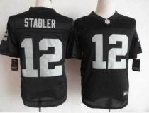 Nike Oakland Raiders #12 Kenny Stabler Black Team Color Men's Stitched NFL Elite Jersey