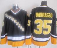 Pittsburgh Penguins -35 Tom Barrasso Black Yellow CCM Throwback Stitched NHL Jersey