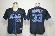 New York Mets -33 Matt Harvey Black Alternate Cool Base Stitched MLB Jersey