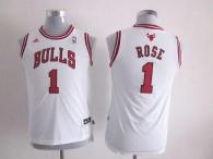 Chicago Bulls #1 Derrick Rose White Stitched Youth NBA Jersey