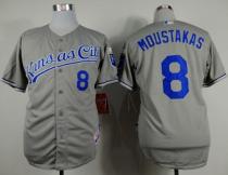 Kansas City Royals -8 Mike Moustakas Grey Cool Base Stitched MLB Jersey