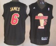 Miami Heat -6 LeBron James Black 2013 NBA Finals Champions Stitched NBA Jersey