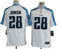 Nike Titans -28 Chris Johnson White Stitched NFL Game Jersey