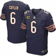Nike Chicago Bears -6 Blue Cutler C Patch Elite Jersey