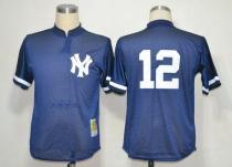 Mitchell And Ness 1995 New York Yankees -12 Wade Boggs Blue Throwback Stitched MLB Jersey
