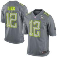 Nike Indianapolis Colts #12 Andrew Luck Grey Pro Bowl Men's Stitched NFL Elite Team Sanders Jersey