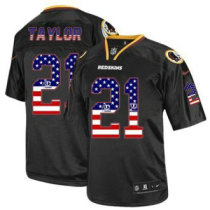 Nike Washington Redskins -21 Sean Taylor Black NFL Elite USA Flag Fashion Jersey