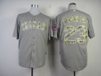 Chicago Cubs -23 Ryne Sandberg Grey USMC Cool Base Stitched MLB Jersey