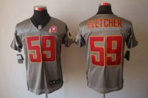 Nike Redskins -59 London Fletcher Grey Shadow With 80TH Patch Stitched NFL Elite Jersey