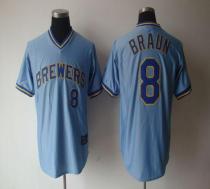 Milwaukee Brewers -8 Ryan Braun Light Blue Cooperstown Stitched MLB Jersey