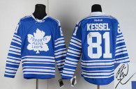 Autographed Toronto Maple Leafs -81 Phil Kessel Blue 2014 Winter Classic Stitched NHL Jersey