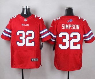 Nike Buffalo Bills -32 O J Simpson Red Stitched NFL Elite Rush Jersey