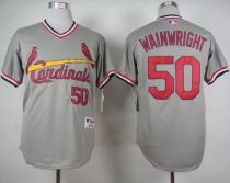 St Louis Cardinals #50 Adam Wainwright Grey 1978 Turn Back The Clock Stitched MLB Jersey