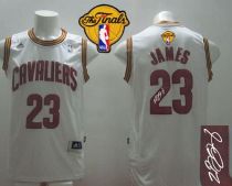 Revolution 30 Autographed Cleveland Cavaliers -23 LeBron James White Home The Finals Patch Stitched