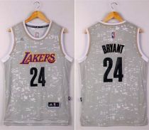 Los Angeles Lakers -24 Kobe Bryant Grey City Light Stitched NBA Jersey