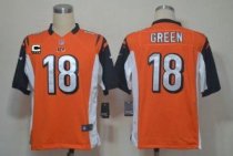 Nike Bengals -18 A J  Green Orange Alternate With C Patch Stitched NFL Game Jersey