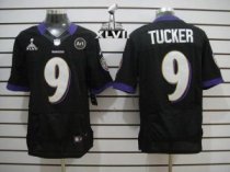 Nike Ravens -9 Justin Tucker Black Alternate Super Bowl XLVII Stitched NFL Elite Jersey