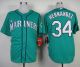 Seattle Mariners #34 Felix Hernandez Green Alternate Cool Base Stitched MLB Jersey