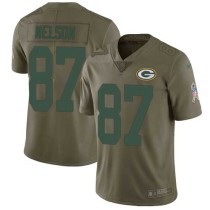 Nike Packers -87 Jordy Nelson Olive Stitched NFL Limited 2017 Salute To Service Jersey