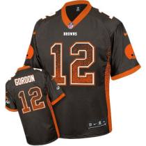 Nike Cleveland Browns -12 Josh Gordon Brown Team Color Stitched NFL Elite Drift Fashion Jersey