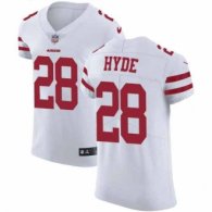 Nike 49ers -28 Carlos Hyde White Stitched NFL Vapor Untouchable Elite Jersey