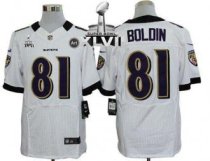 Nike Ravens -81 Anquan Boldin White Super Bowl XLVII Men Stitched NFL Elite Jersey