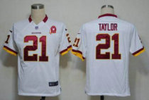 Nike Redskins -21 Sean Taylor White With 80TH Patch Stitched NFL Game Jersey