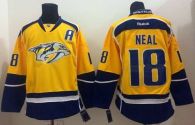 Nashville Predators -18 James Neal Yellow Home Stitched NHL Jersey